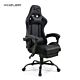 Silla Gamer Kuzler Negro Masajeador Lumbar Reposapiés y Base Metálica RIK-101AB