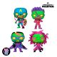 Funko Pop Marvel: Zombie Captain America, Zombie Iron Man, Zombie Falcon, Zombie Scarlet Witch (4PK Blacklight) Exclusivo de Phantom