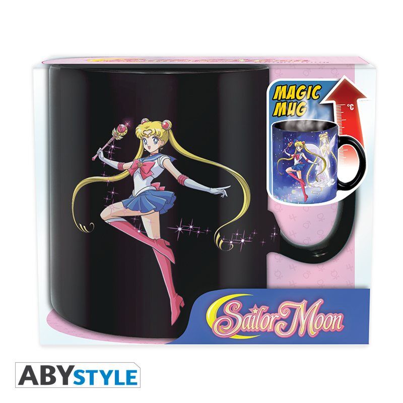 ABYSTYLE Sailor Moon Thermische Tasse – 460 Ml, Mit Sailor Moon & Chibi Moon Motiv, Reaktiv